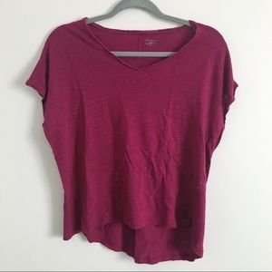 LOFT Berry Linen Tee | Size L